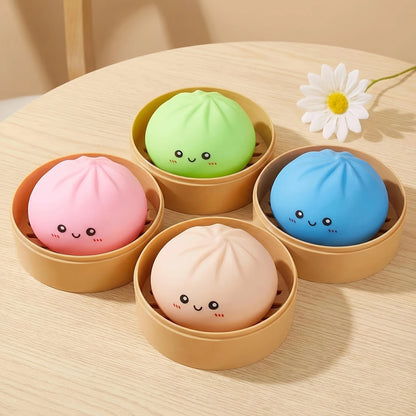 Novelty Items & Bachelorette Party Favors, Soft Steamed Bun Toys with Cute Facial Expressions, Stress Relief Gifts Cute Squishy Squeeze Desk Decor for Anxiety Relief Fluffy Slow Rebound Squishies Pocket Stress Helper