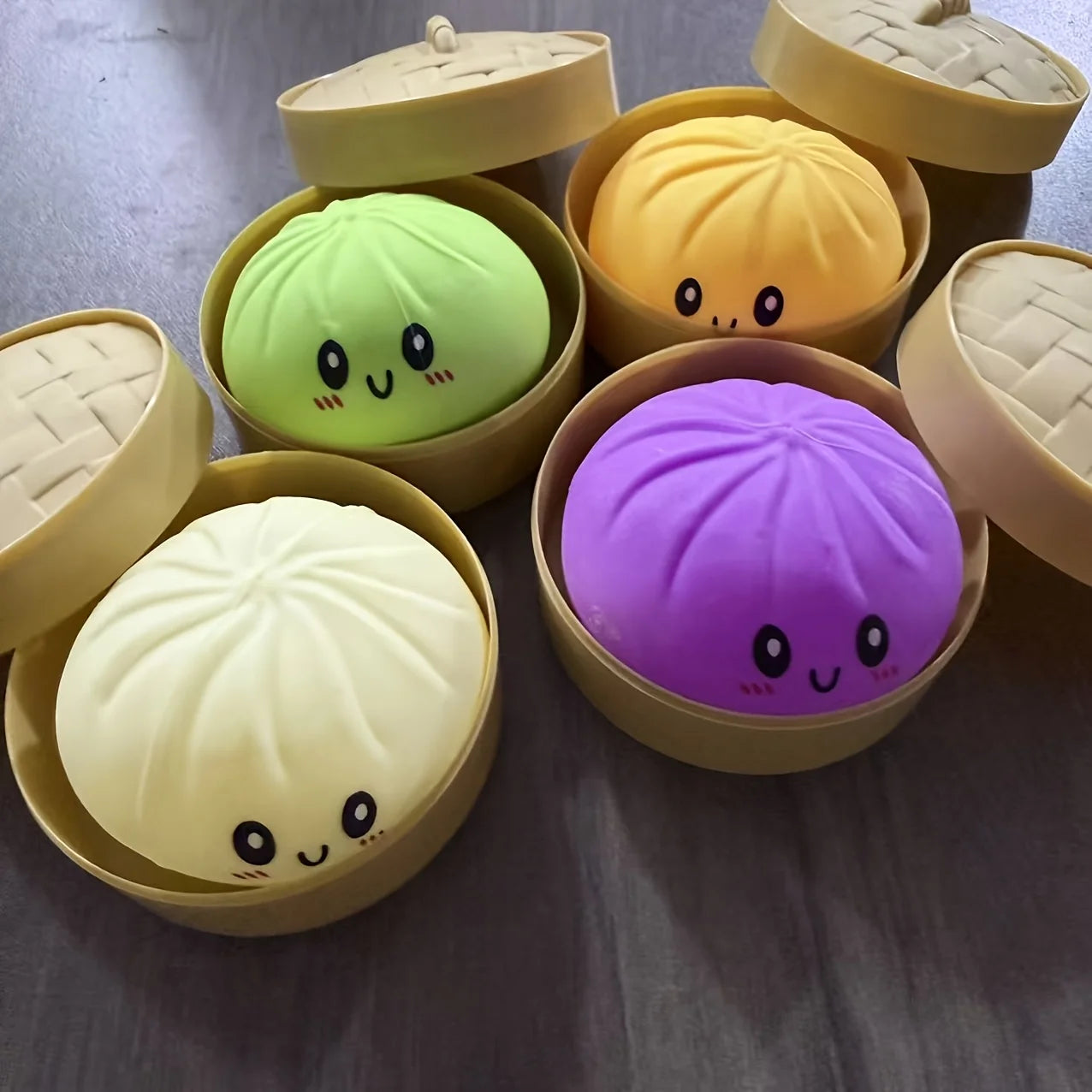 Novelty Items & Bachelorette Party Favors, Soft Steamed Bun Toys with Cute Facial Expressions, Stress Relief Gifts Cute Squishy Squeeze Desk Decor for Anxiety Relief Fluffy Slow Rebound Squishies Pocket Stress Helper